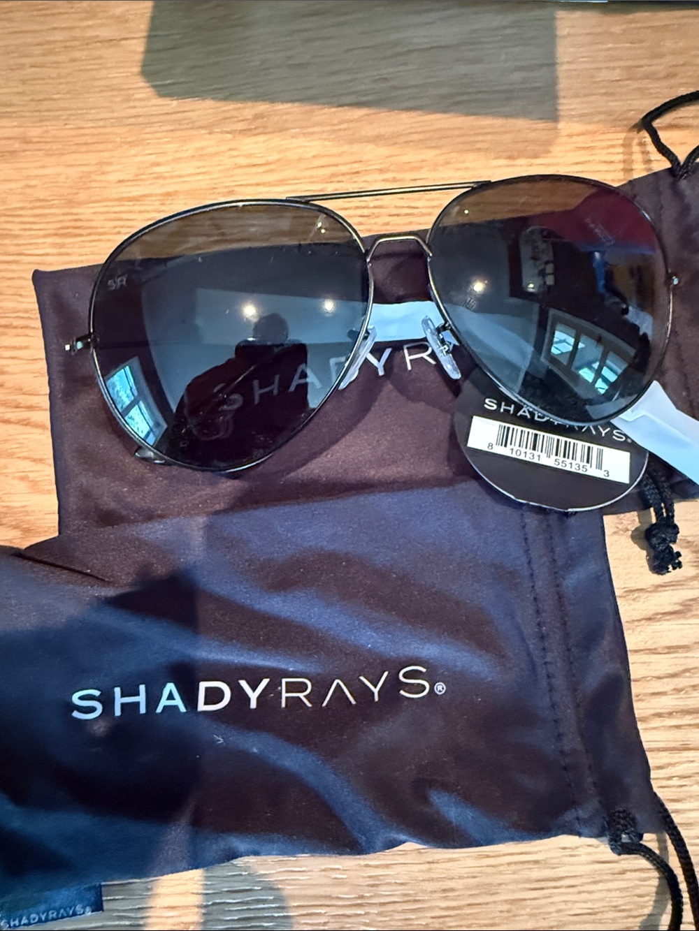 Shady Rays Men's Aviator Sunglasses - Black Frame with Dark Gradient Lenses